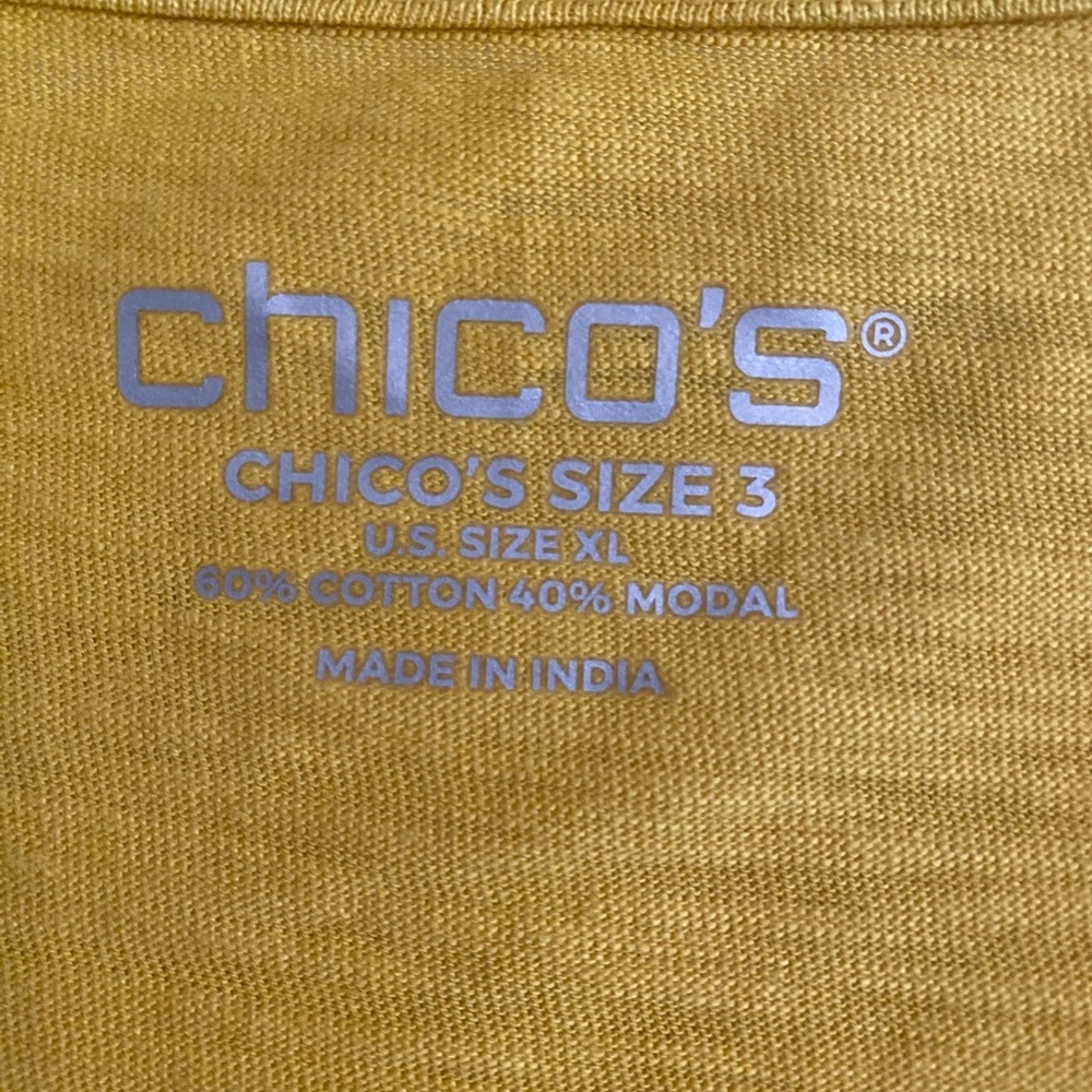 NWT Chico’s XL yellowish gold knit top. - Picture 3 of 6